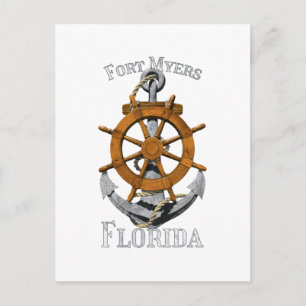 Carte Postale Vacances à Fort Myers Floride Ancre Naútíque Bâton