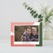 Carte Postale vacances abstrait vert rose (Debout devant)