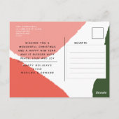 Carte Postale vacances abstrait vert rose (Dos)