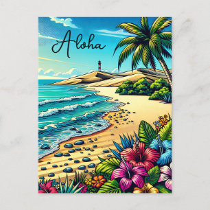 Carte Postale Vacances Aloha Océan Tropical