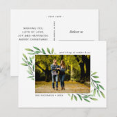 Carte Postale Vacances aquarelle Feuilles Photo moderne (Devant / Derrière)