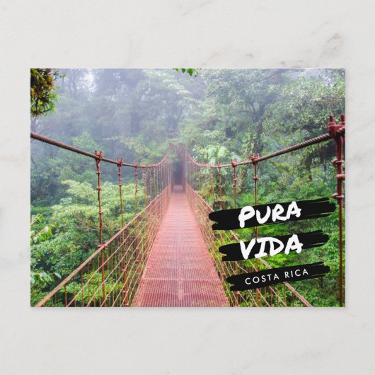 Carte Postale Vacances aux Ponts Suspendus du Costa Rica (Devant)