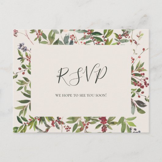 Carte Postale Vacances Chic Botanique | Mariage Champagne RSVP (Devant)