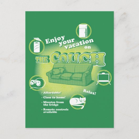 Carte Postale Vacances de canapé (Devant)