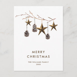 Carte Postale Vacances de Noël Boho minimaliste