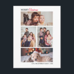 Carte Postale Vacances de Noël d'hiver<br><div class="desc">Imprimé design minimal et élégant Modern Winter Christmas Four Photo Collage Carte postale de vacances qui peut être customisé avec votre texte. Cliquez sur le bouton "Customiser" et utilisez notre outil de conception pour modifier ce modèle. Découvrez le magasin Graphic Art Design pour d'autres produits qui correspondent à ce design...</div>