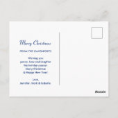 Carte Postale Vacances de Noël Electrique Blue (Dos)