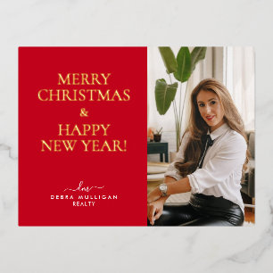 Carte postale Vacances de Noël - Gold Foil