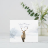 Carte Postale Vacances de Noël Hiver Cerf Élégant Script (Debout devant)