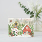 Carte Postale Vacances de peinture traditionnelle de la forêt de (Debout devant)