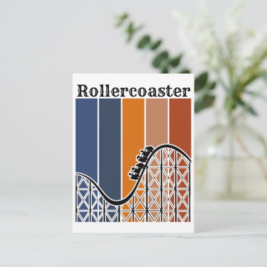 Carte Postale Vacances d'été à cheval Rollercoaster Retro (Debout devant)