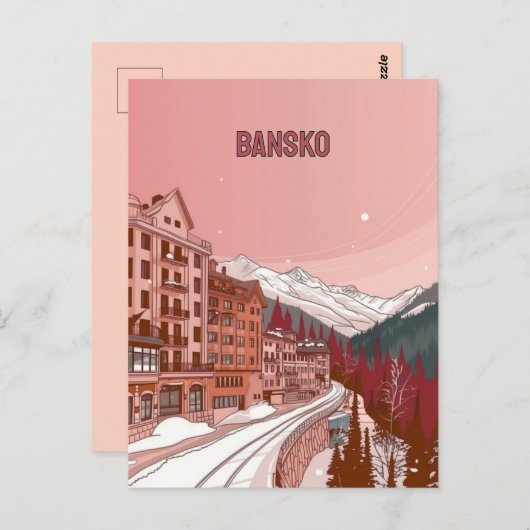 Carte Postale Vacances d'hiver à Bansko (Devant / Derrière)