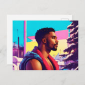 Carte Postale Vacances d'hiver Hunk 01 (Devant / Derrière)