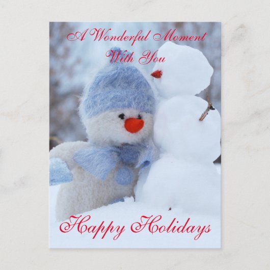 Carte Postale Vacances d'hiver Salutation Snowman (Devant)