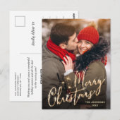 Carte Postale Vacances d'or moderne accueil de Noël (Devant / Derrière)