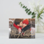 Carte Postale Vacances d'or moderne accueil de Noël (Debout devant)