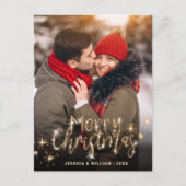 Carte Postale Vacances d'or moderne accueil de Noël (Devant)