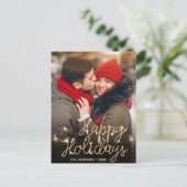 Carte Postale Vacances d'or moderne accueil de Noël (Debout devant)