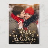 Carte Postale Vacances d'or moderne accueil de Noël (Devant)