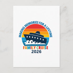 Carte Postale Vacances en croisière en famille