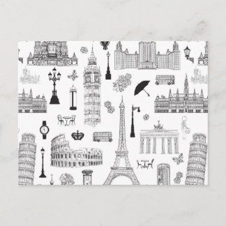 Carte Postale Vacances En Europe Motif