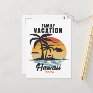Carte Postale Vacances en famille Hawaii 2026 Tropical