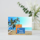 Carte Postale Vacances en famille, paysage tropical, (Debout devant)