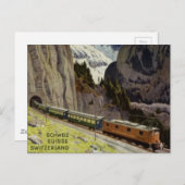 Carte Postale Vacances ferroviaires vintages en Suisse (Devant / Derrière)