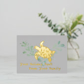 Carte postale vacances Foil Tortue de mer (Debout devant)