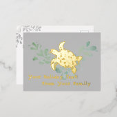 Carte postale vacances Foil Tortue de mer (Recto/Verso)