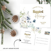 Carte Postale Vacances Happy Élégantes, Vacances Hiver Verdure