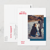 Carte Postale Vacances hiver Joyeux Fiançailles Faire-part MCM (Devant / Derrière)