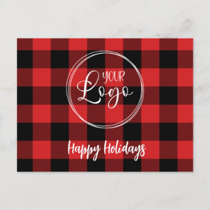 Carte Postale Vacances Logo Buffalo noir et rouge Plaid