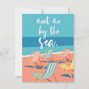 Carte Postale Vacances minimalistes au bord de l'océan Plage