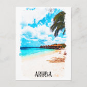 Carte Postale Vacances minime sur l'île des Caraïbes à Aruba (Devant)