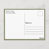 Carte Postale Vacances Olive Green Snowflon moderne 2 Photo (Dos)