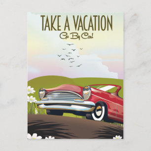 Carte Postale Vacances - Partir en voiture
