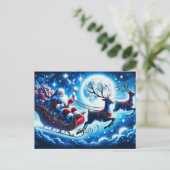Carte postale vacances Père Noël (Debout devant)