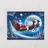 Carte postale vacances Père Noël (Devant / Derrière)