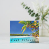 Carte Postale Vacances pittoresques de plage de palmier d'île (Debout devant)