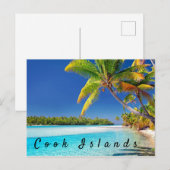 Carte Postale Vacances pittoresques de plage de palmier d'île (Devant / Derrière)