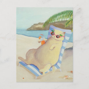 Carte Postale Vacances Plage Chat Sous Palmier