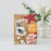 Carte Postale Vacances Plage Côtière Sable Coquillages Photo de  (Debout devant)