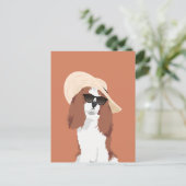Carte Postale Vacances Plage Cute Cavalier King Charles Spaniel (Debout devant)