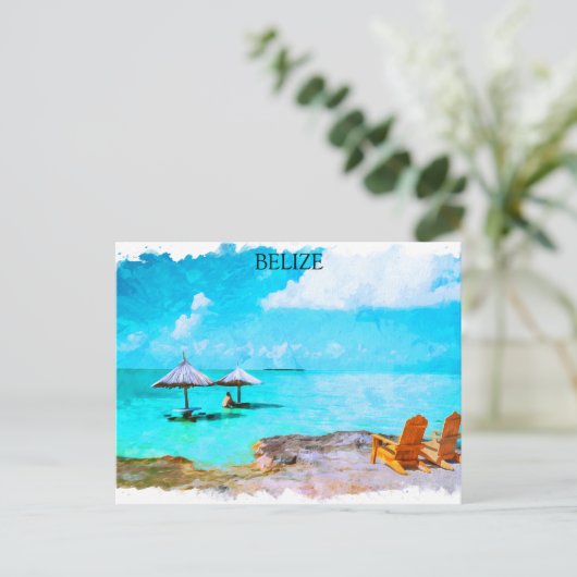 Carte Postale Vacances plage de Belize tropical (Debout devant)