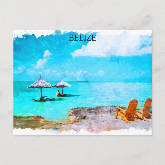 Carte Postale Vacances plage de Belize tropical (Devant)