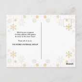 Carte Postale Vacances simples et heureux Snowflake Gold Grey Bu (Dos)