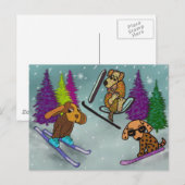 Carte Postale Vacances Ski Puppy (Devant / Derrière)
