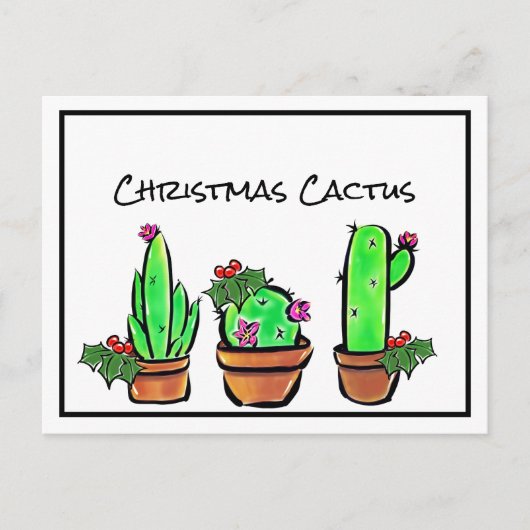 Carte Postale Vacances sympa Xmas Cactus cactus cactus succulent (Devant)