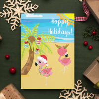 Vacances Tropical Beach Flamant rose Noël